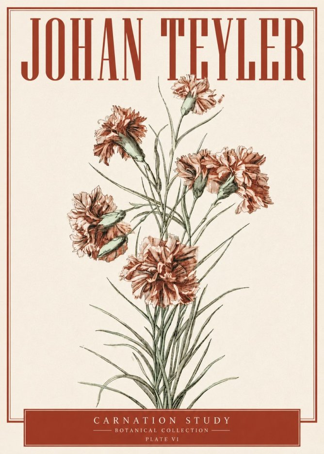 Johan Teyler Carnation Study No4 - Affiche