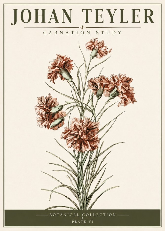 Johan Teyler Carnation Study No6 - Affiche