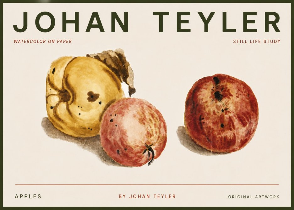 Johan Teyler Apples - Watercolor No4 - Affiche