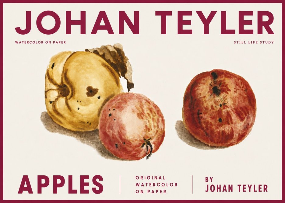 Johan Teyler Apples - Watercolor No5 - Affiche