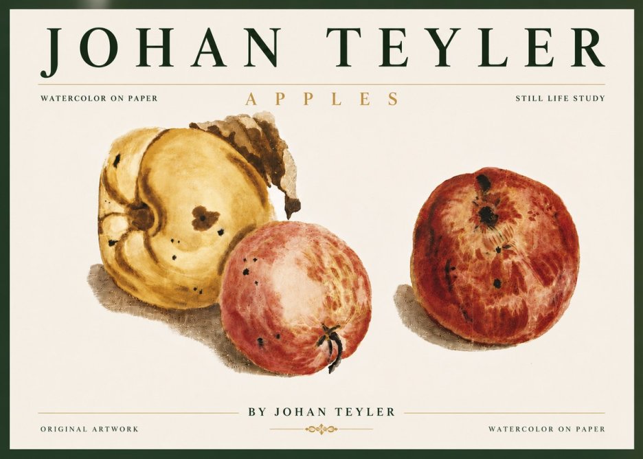 Johan Teyler Apples - Watercolor No6 - Affiche