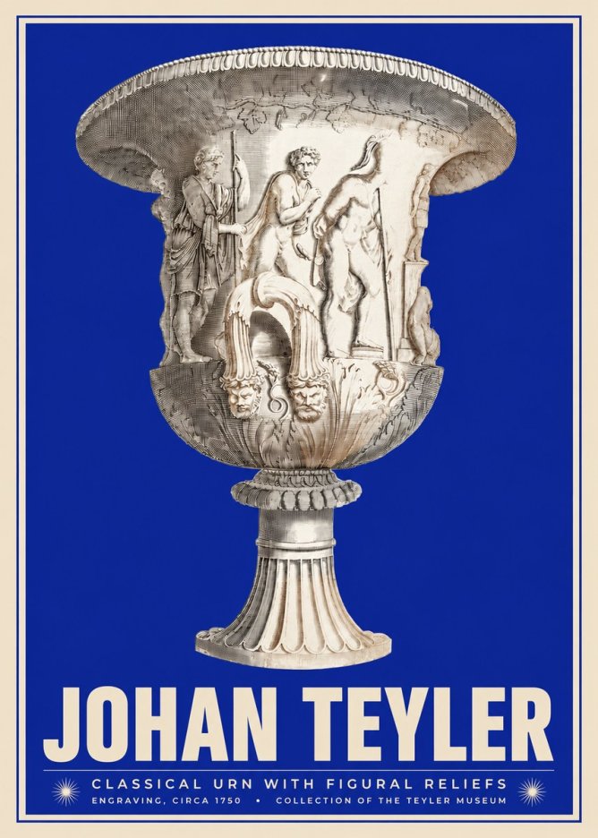 Johan Teyler Classical Urn with Figural Reliefs I No3 - Affiche