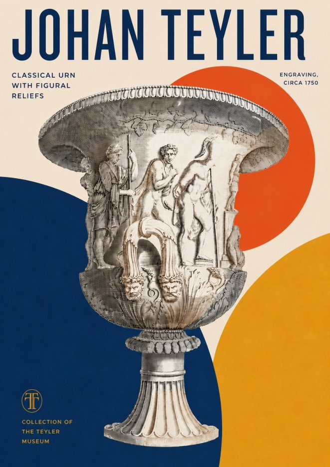 Johan Teyler Classical Urn with Figural Reliefs I No5 - Affiche