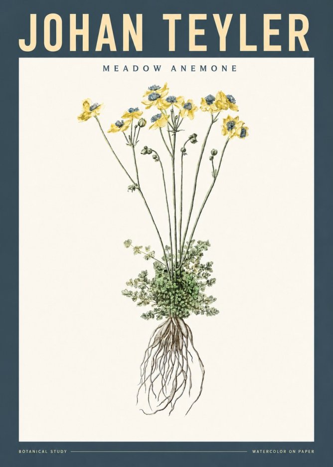 Johan Teyler Meadow Anemone No2 - Affiche