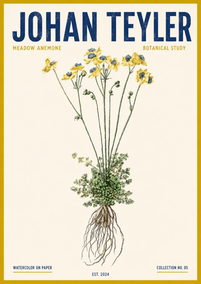 Johan Teyler Meadow Anemone No5 - Affiche