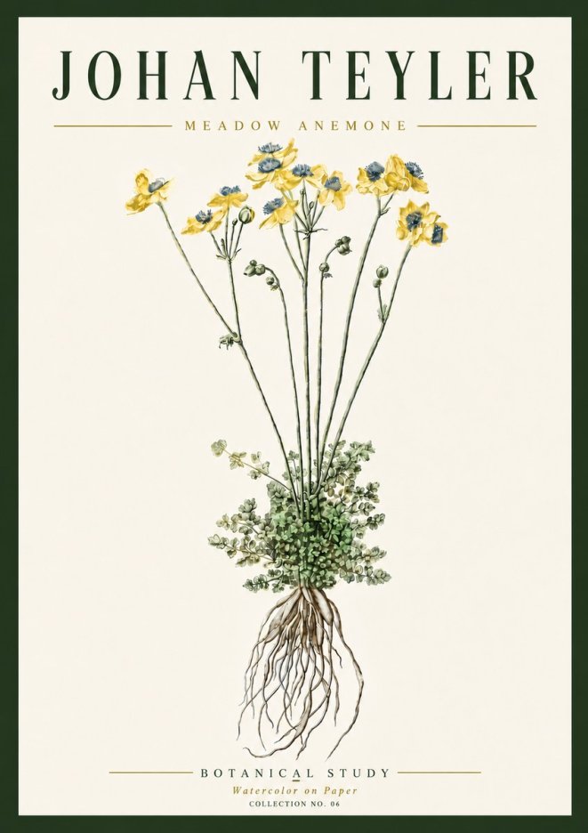Johan Teyler Meadow Anemone No6 - Affiche