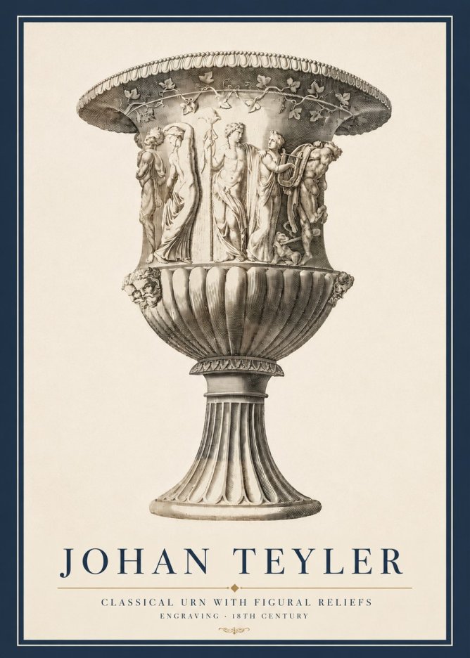 Johan Teyler Classical Urn with Figural Reliefs II No3 - Affiche