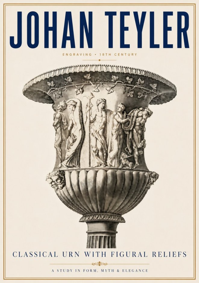 Johan Teyler Classical Urn with Figural Reliefs II No6 - Affiche