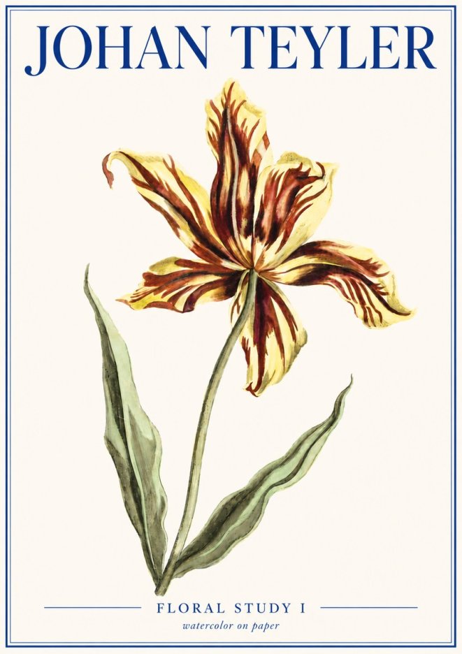 Johan Teyler Floral Study I No4 - Affiche