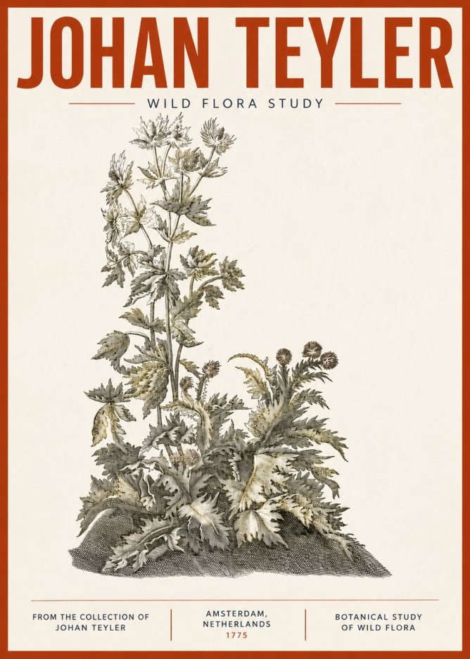 Johan Teyler Wild Flora Study No4 - Affiche