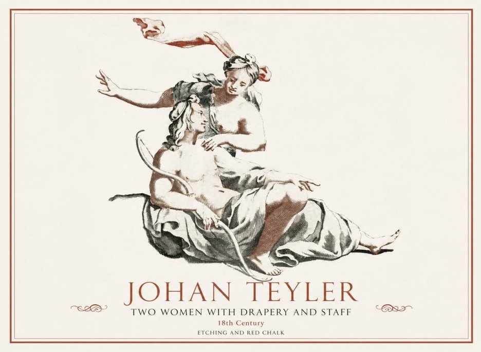 Johan Teyler Two Women with Drapery and Staff No1 - Affiche