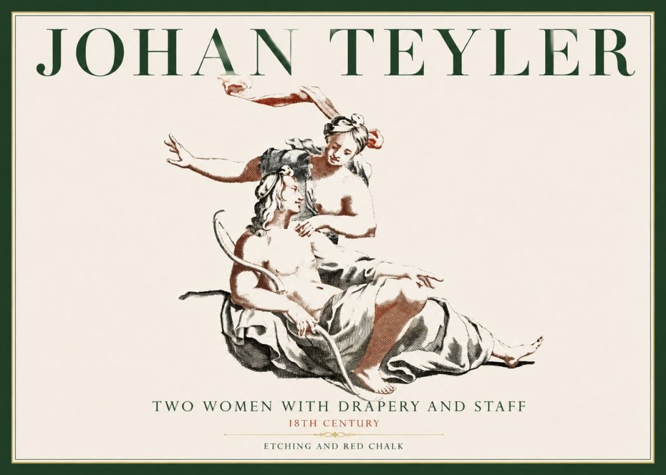 Johan Teyler Two Women with Drapery and Staff No4 - Affiche