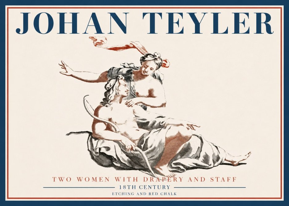 Johan Teyler Two Women with Drapery and Staff No5 - Affiche