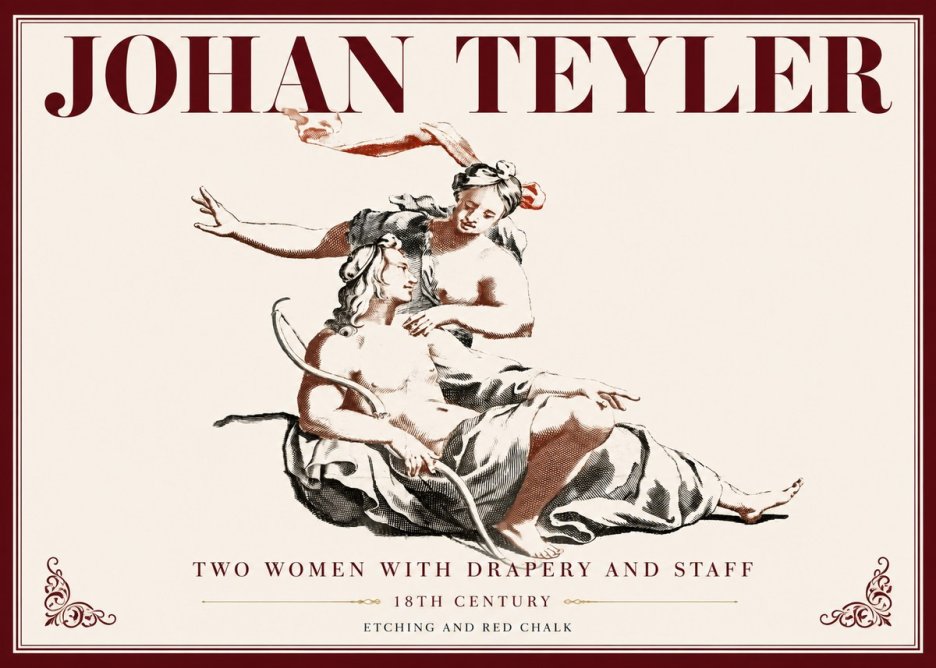 Johan Teyler Two Women with Drapery and Staff No6 - Affiche
