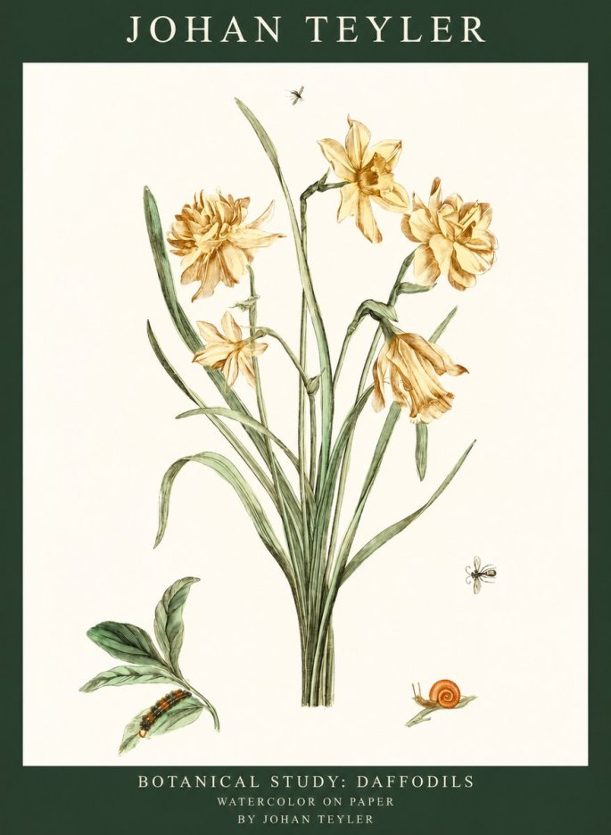 Johan Teyler Daffodils No3 - Affiche
