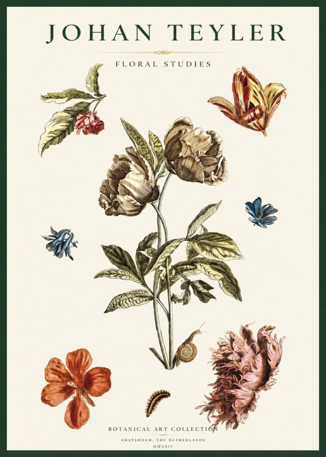 Johan Teyler Floral Studies No2 - Affiche