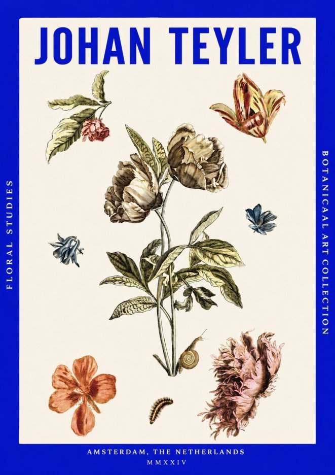 Johan Teyler Floral Studies No3 - Affiche