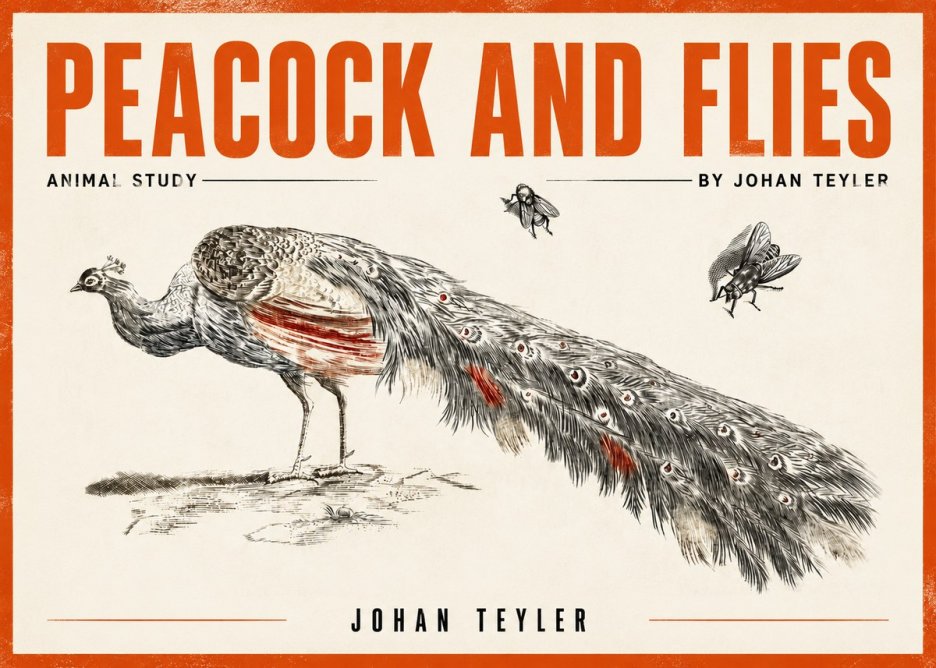 Johan Teyler Peacock and Flies - Animal Study No3 - Affiche
