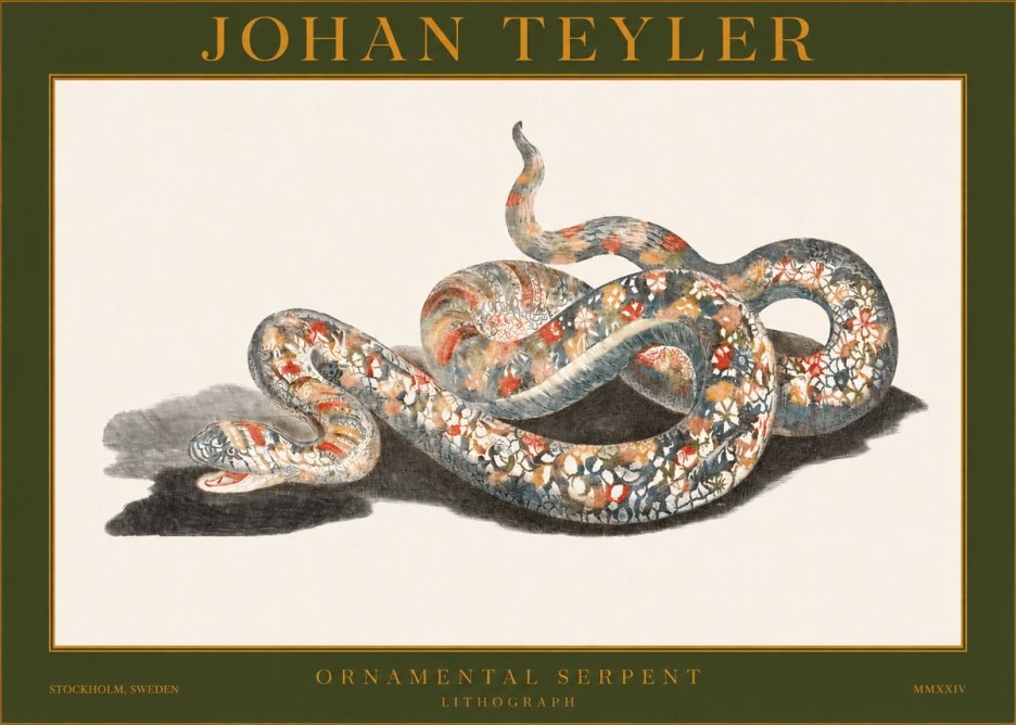 Johan Teyler Ornamental Serpent No1 - Affiche