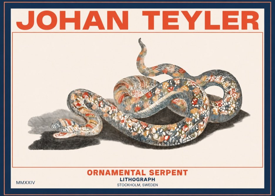 Johan Teyler Ornamental Serpent No2 - Affiche