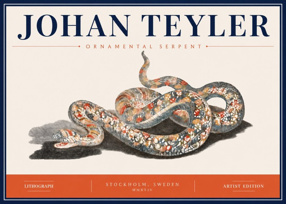 Johan Teyler Ornamental Serpent No4 - Affiche