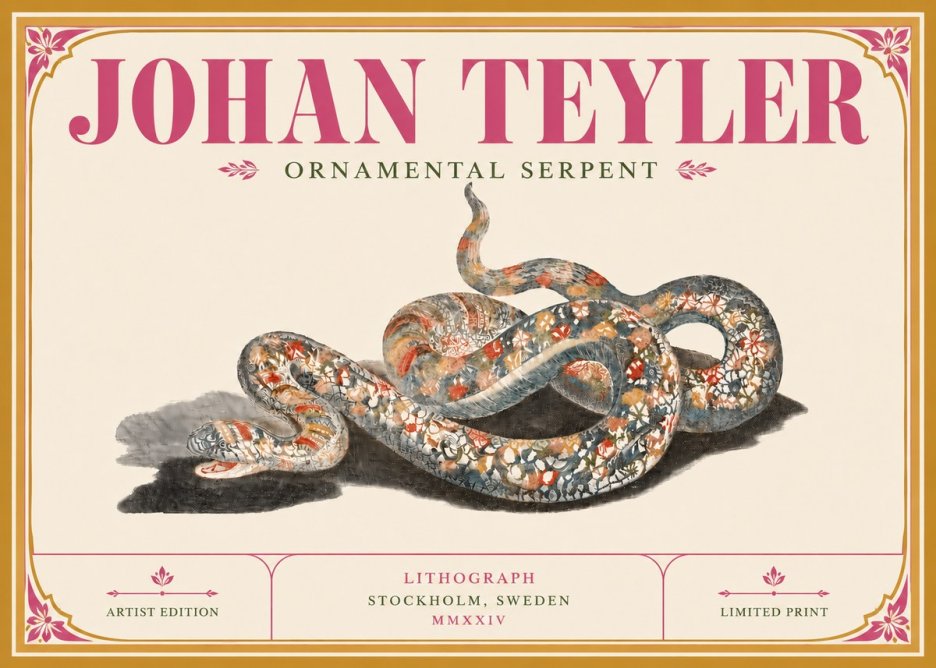 Johan Teyler Ornamental Serpent No6 - Affiche