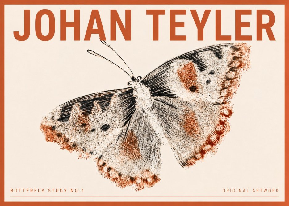Johan Teyler Butterfly Study No.1 No4 - Affiche
