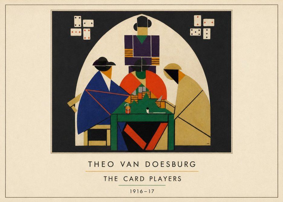 Theo van Doesburg The Card Players No3 - Affiche