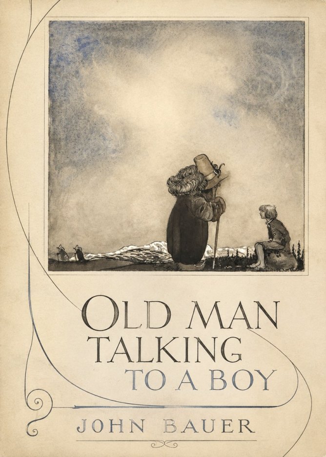 John Bauer Old Man Talking to a Boy No5 - Affiche
