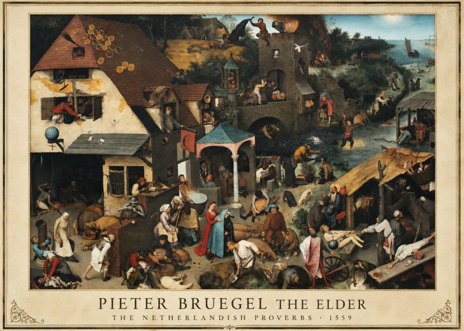 Pieter Bruegel The Netherlandish Proverbs II No5 - Affiche