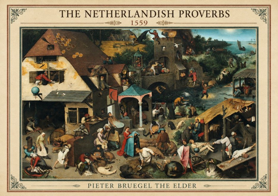 Pieter Bruegel The Netherlandish Proverbs II No6 - Affiche