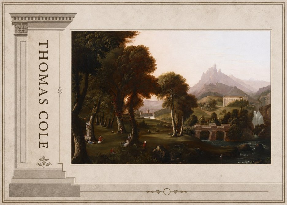 Thomas Cole The Old Mill, Sunset No2 - Affiche