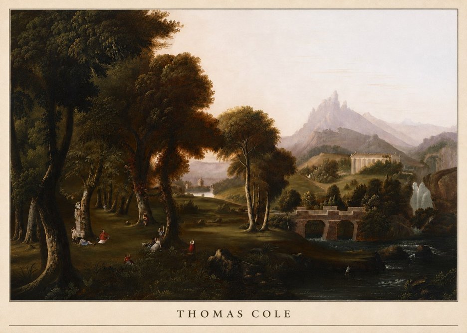 Thomas Cole The Old Mill, Sunset No5 - Affiche