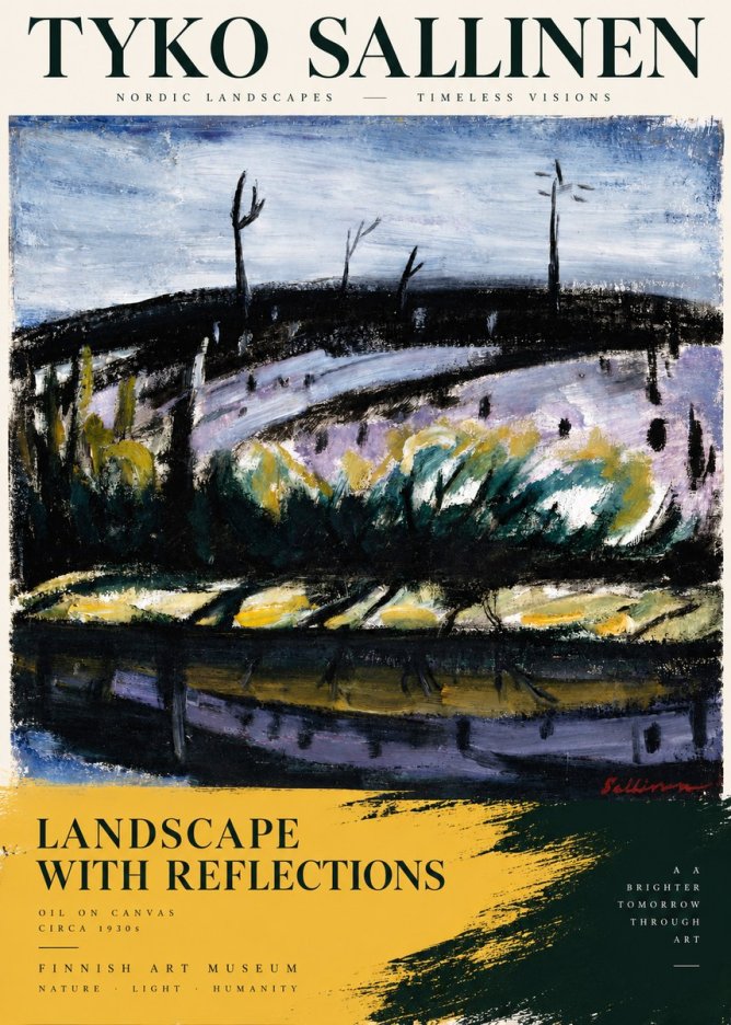 Tyko Sallinen Landscape with Reflections No3 - Affiche