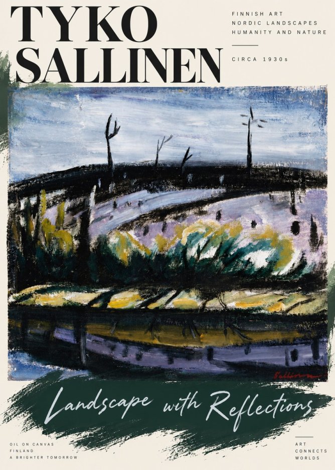 Tyko Sallinen Landscape with Reflections No6 - Affiche
