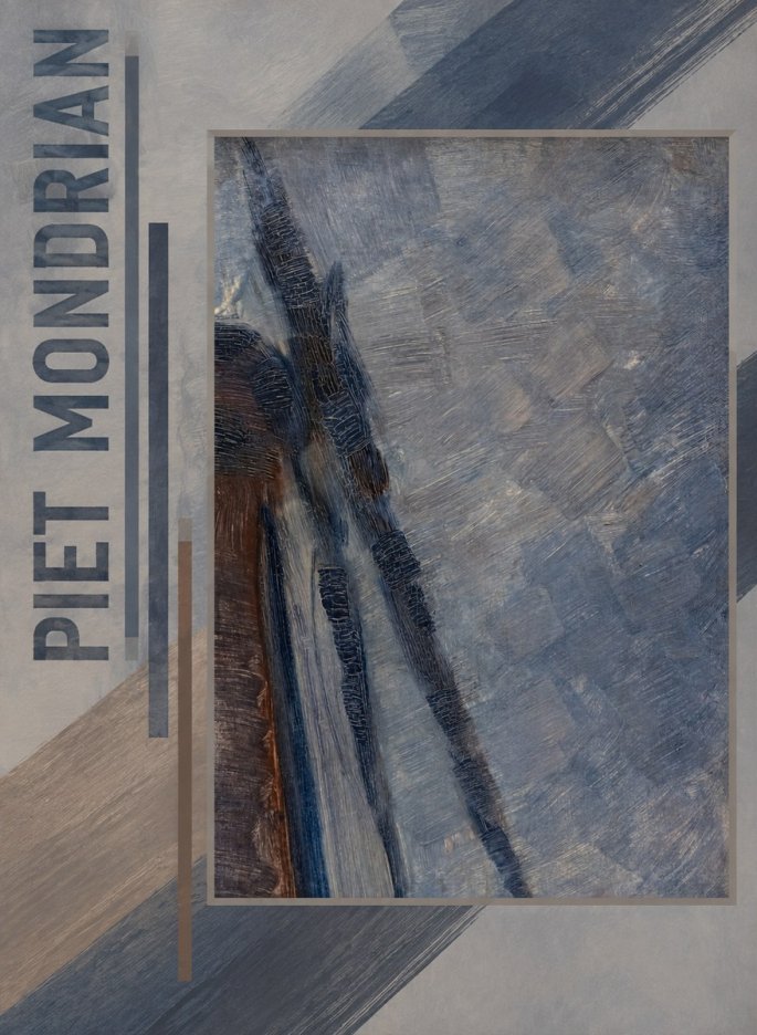 Piet Mondrian Windmill in Sunlight No4 - Affiche