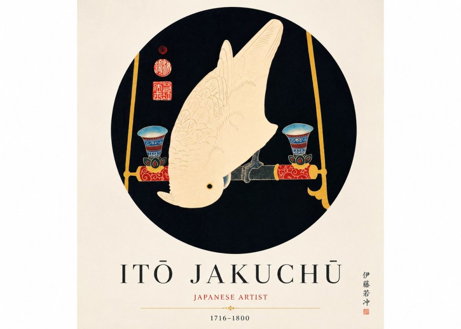 Itō Jakuchū White Cockatoo No6 - Affiche