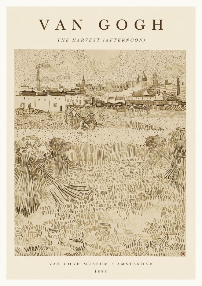 Van Gogh The Harvest (Afternoon) No1 - Affiche