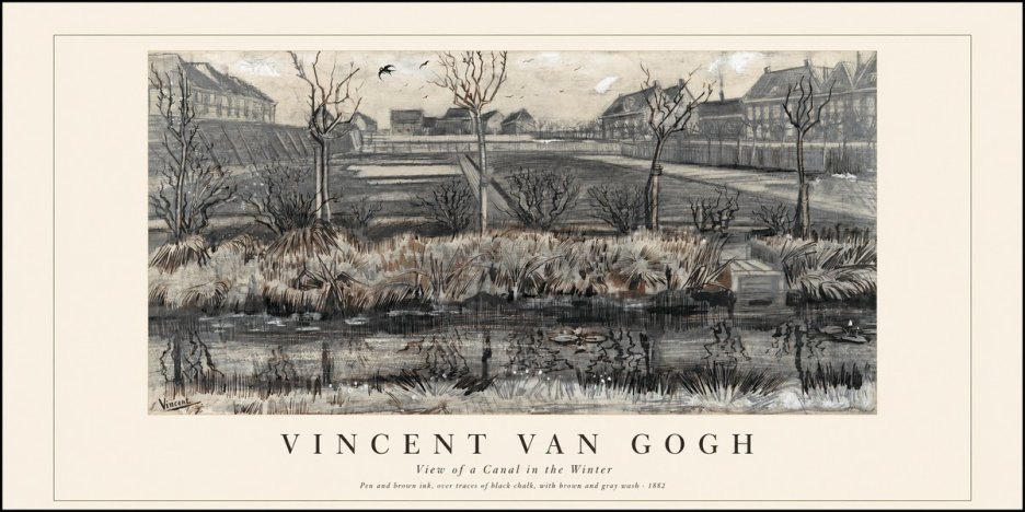 Van Gogh View of a Canal in the Winter No1 - Affiche