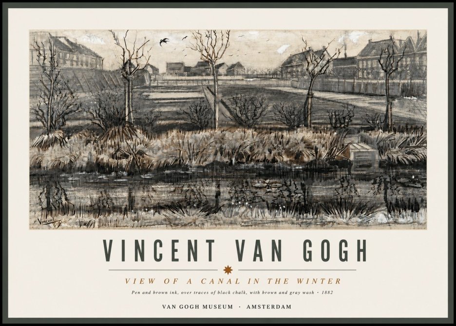 Van Gogh View of a Canal in the Winter No4 - Affiche