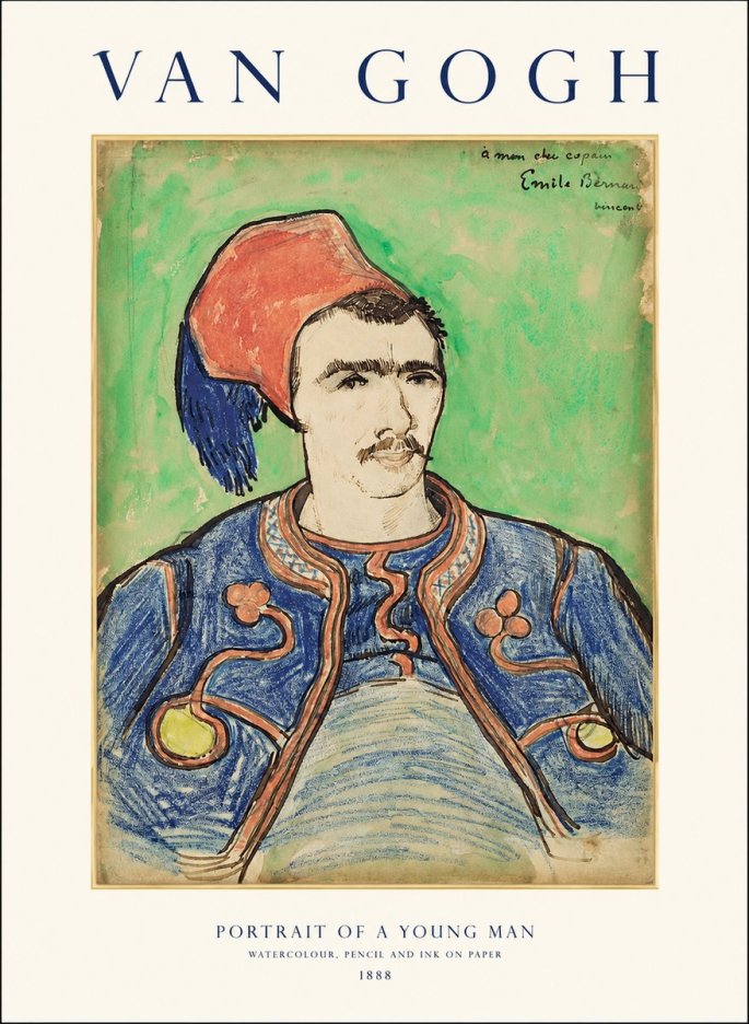 Van Gogh Portrait of a Young Man No1 - Affiche