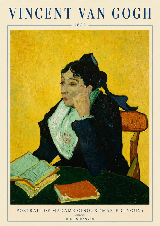 Van Gogh Portrait of Madame Ginoux (Marie Ginoux) No6 - Affiche