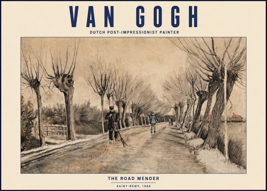 Van Gogh The Road Mender I No4 - Affiche