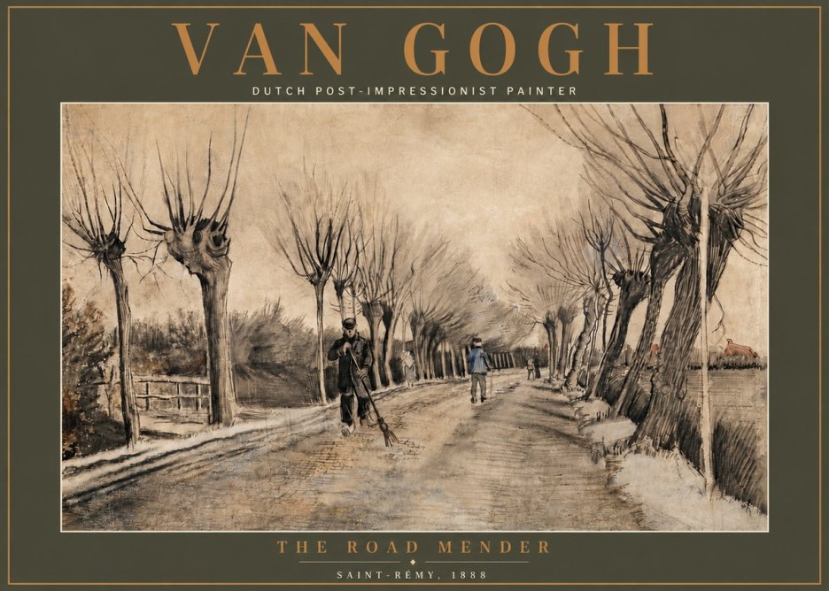 Van Gogh The Road Mender I No5 - Affiche