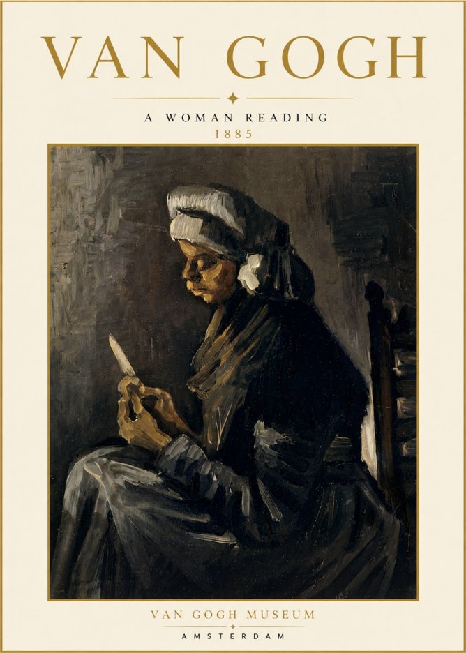 Van Gogh A Woman Reading No5 - Affiche