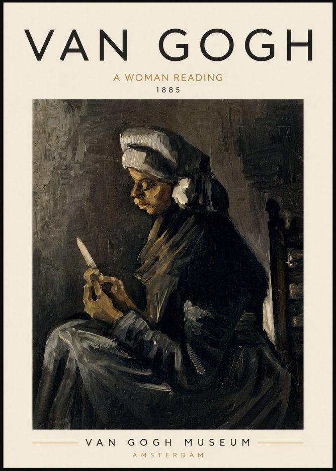 Van Gogh A Woman Reading No6 - Affiche