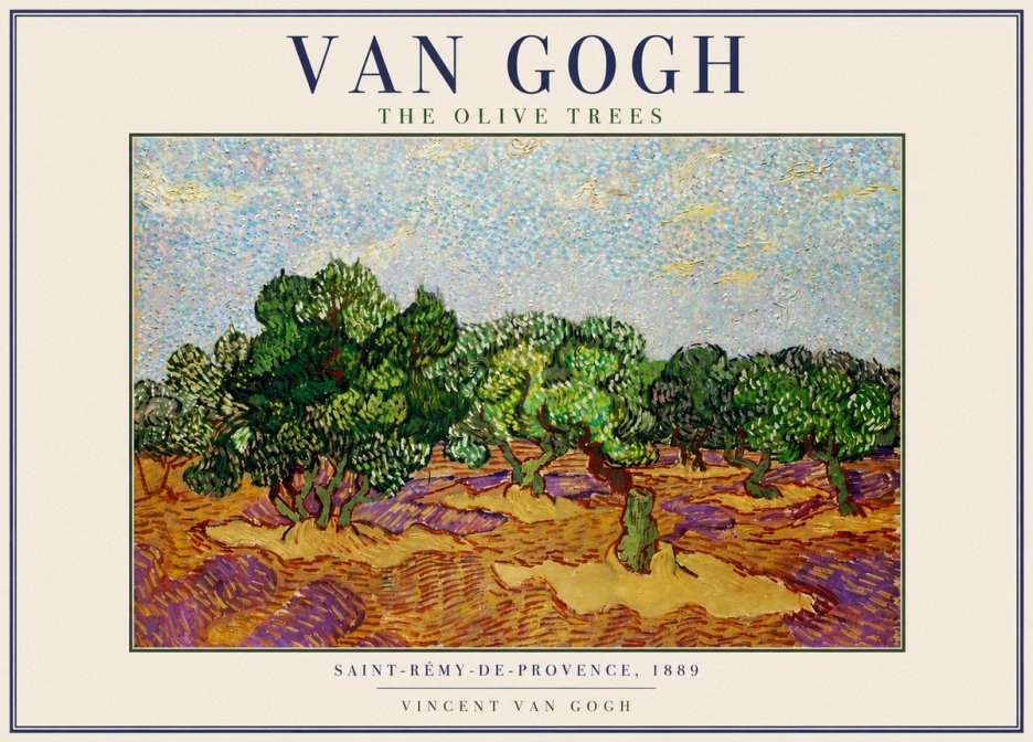 Van Gogh The Olive Trees No3 - Affiche