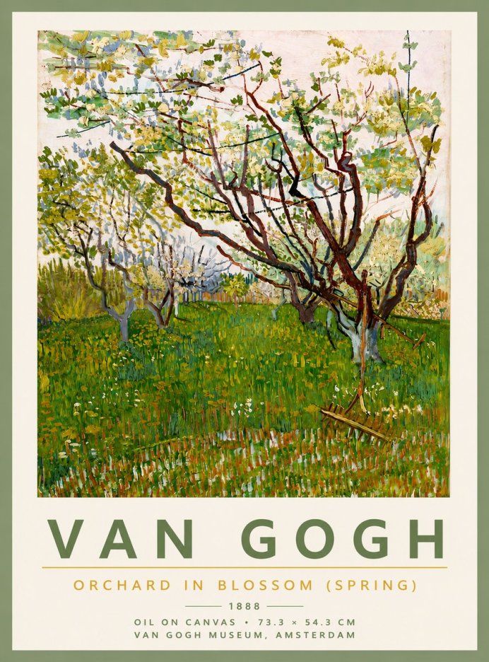 Van Gogh Orchard in Blossom (Spring) No4 - Affiche