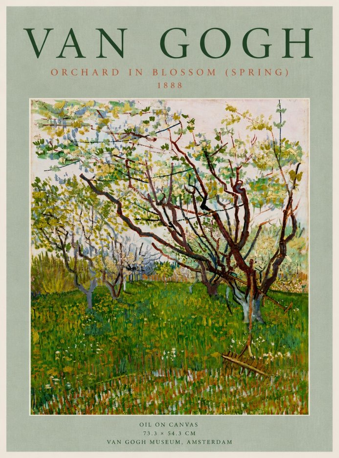 Van Gogh Orchard in Blossom (Spring) No5 - Affiche