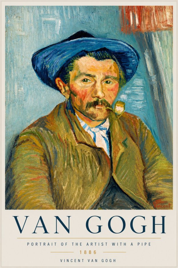 Van Gogh Portrait of the Artist with a Pipe No6 - Affiche